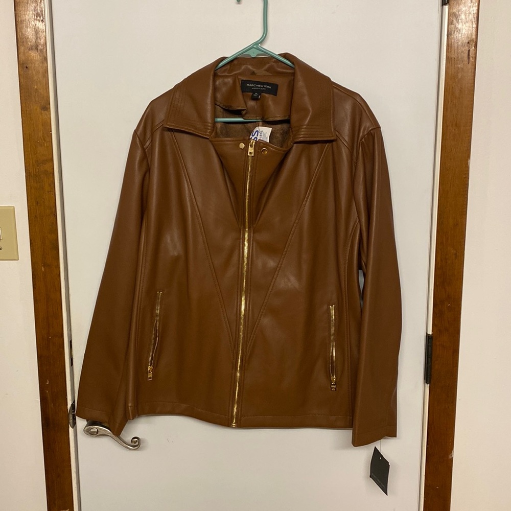 Marc New York Brown Faux Leather Jacket